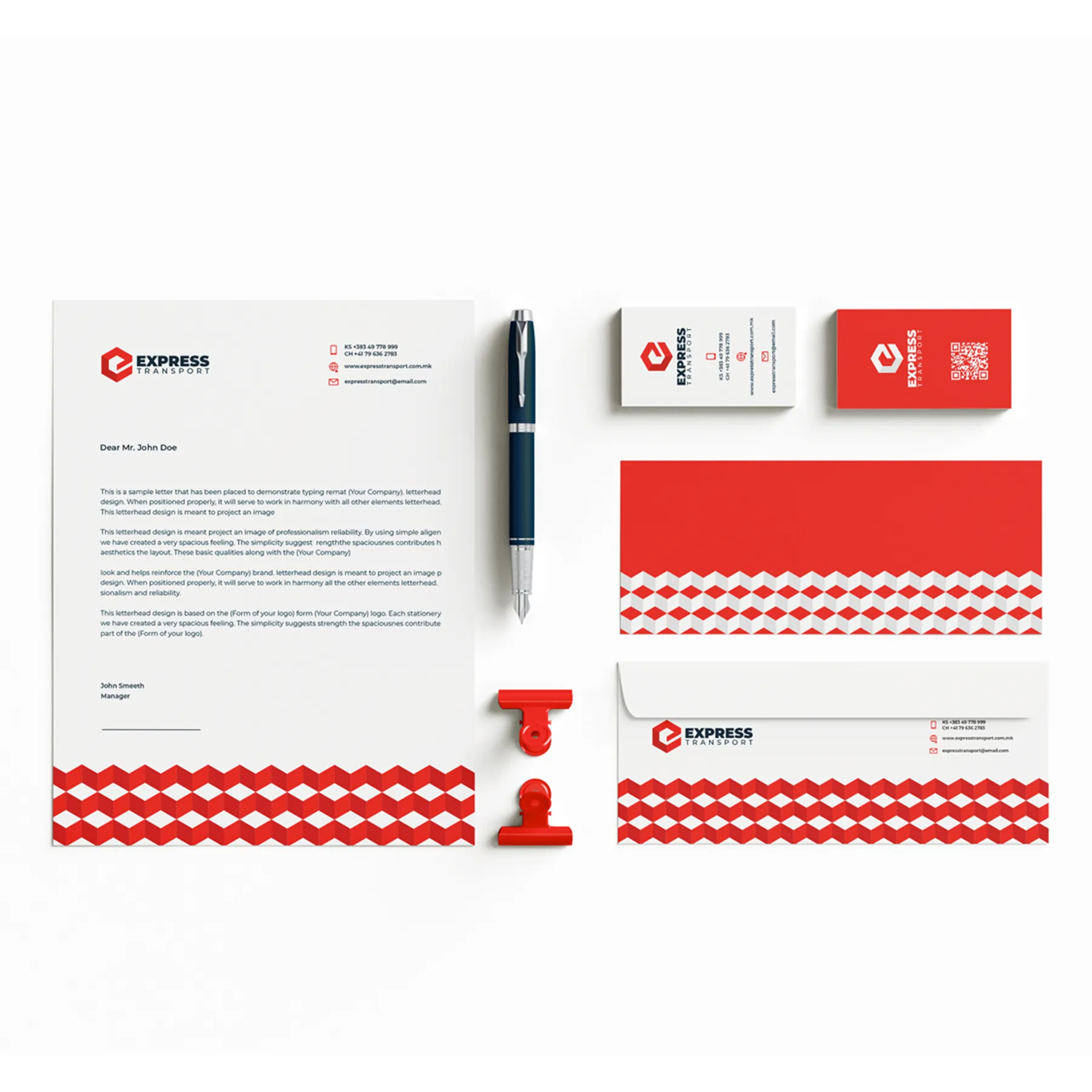 Express Transport Stationery mockup image