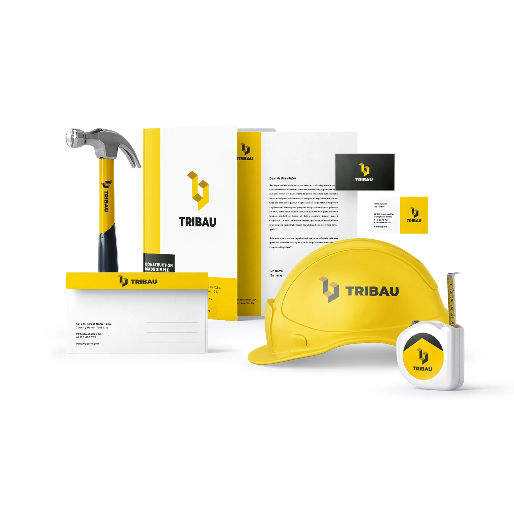 Tribau Branding stationery mockups